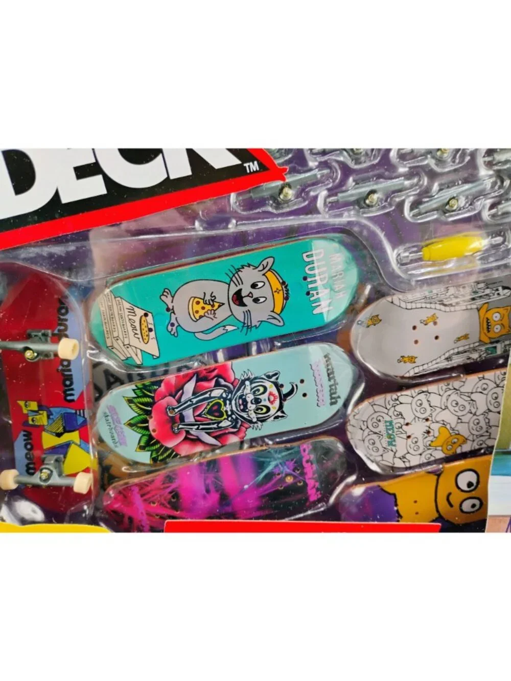 Tech Deck Meow Power Pack Fingerboards Set 7 Boards Mariah Duran